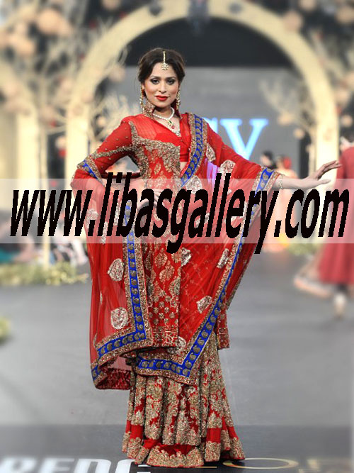 Pakistani Designer HSY Bridal Sharara HSY Bridal 2015 at PFDC BRIDAL FASHION WEEK Buy Online in Toronto, Mississauga and Hamilton, Ontario Canada. HSY Wedding Sharara Outfits in Wholesale and Retail Price